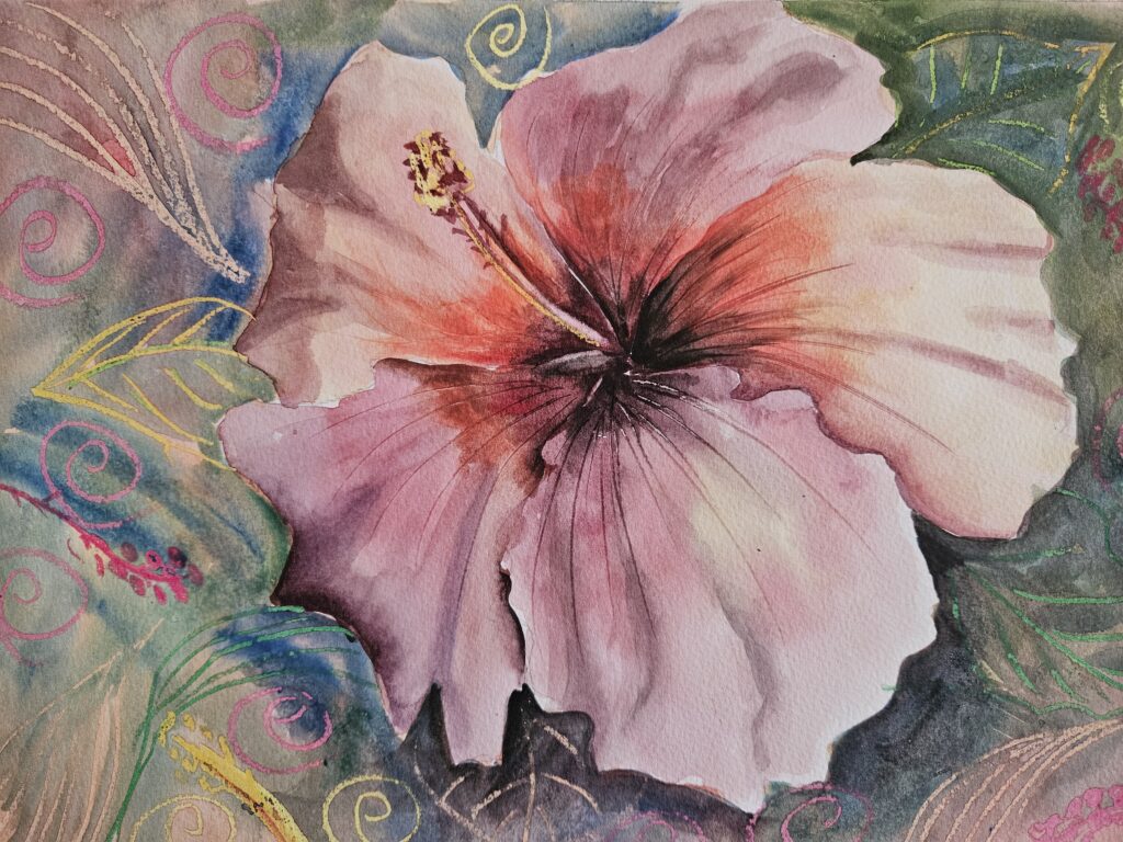 Water colour: Hibiscus Flower